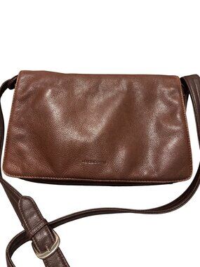 Vintage Brown Leather Crossbody Bag Leather Co. By Liz Claiborne